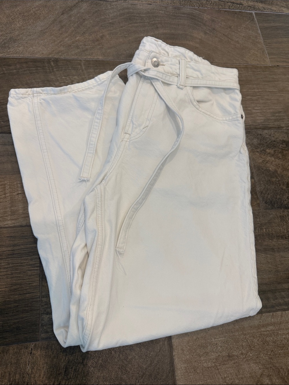 H&M White Super Baggy Low Jeans